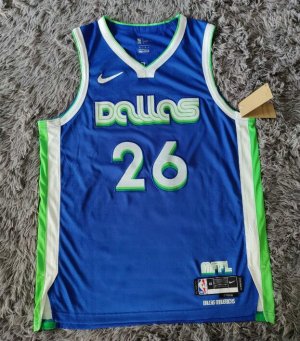 26 Dinwiddie Mavericks 22-23 City jersey blue player version